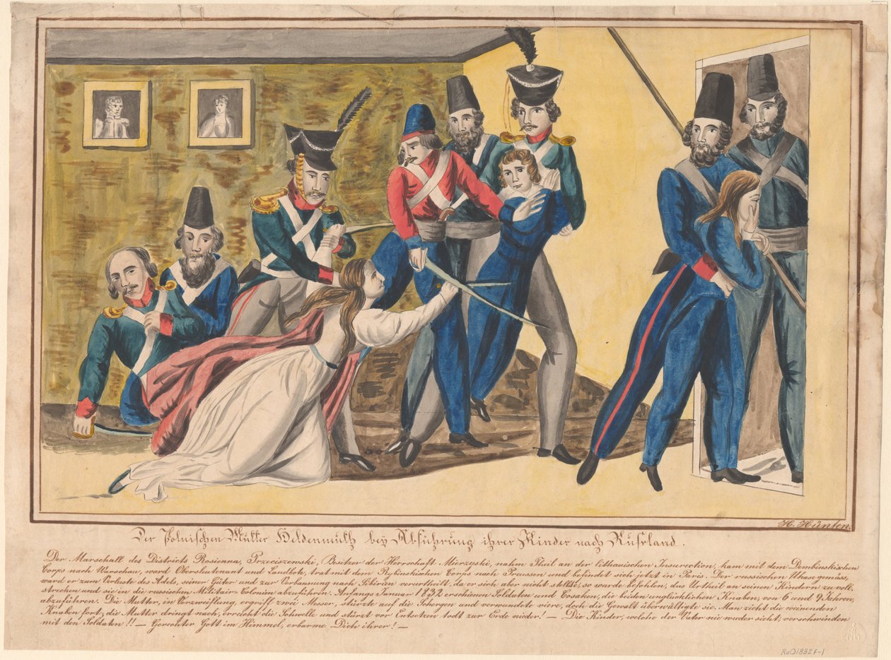 Heroism of the Polish Mothers During Convoying Their Children to Russia, 1832 by Unbekannt