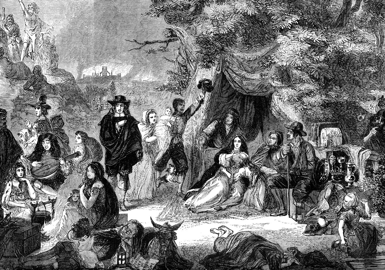 Highgate Fields during the Great Fire of London by Unbekannt