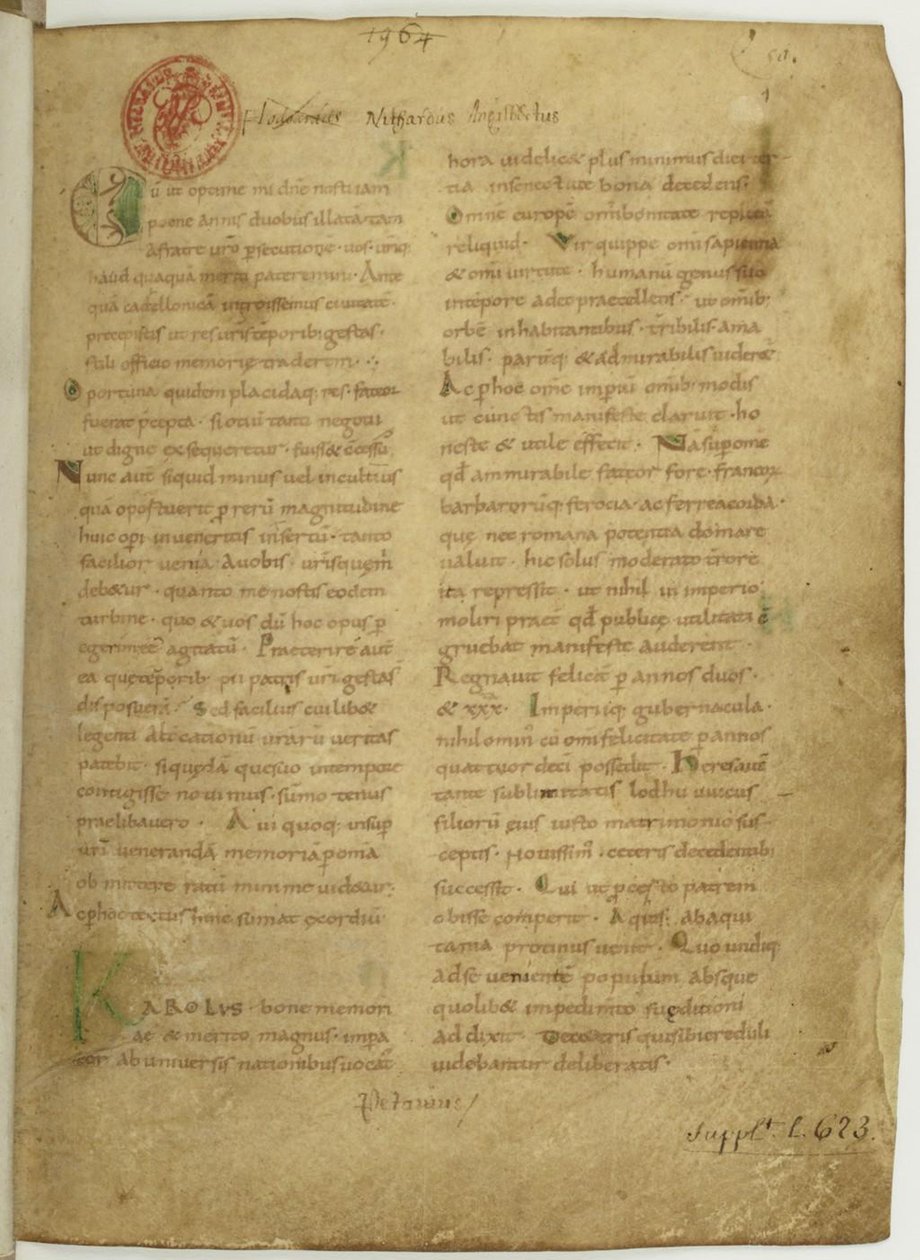 Historia Brittonum by Nennius. First Page of Manuscript by Unbekannt