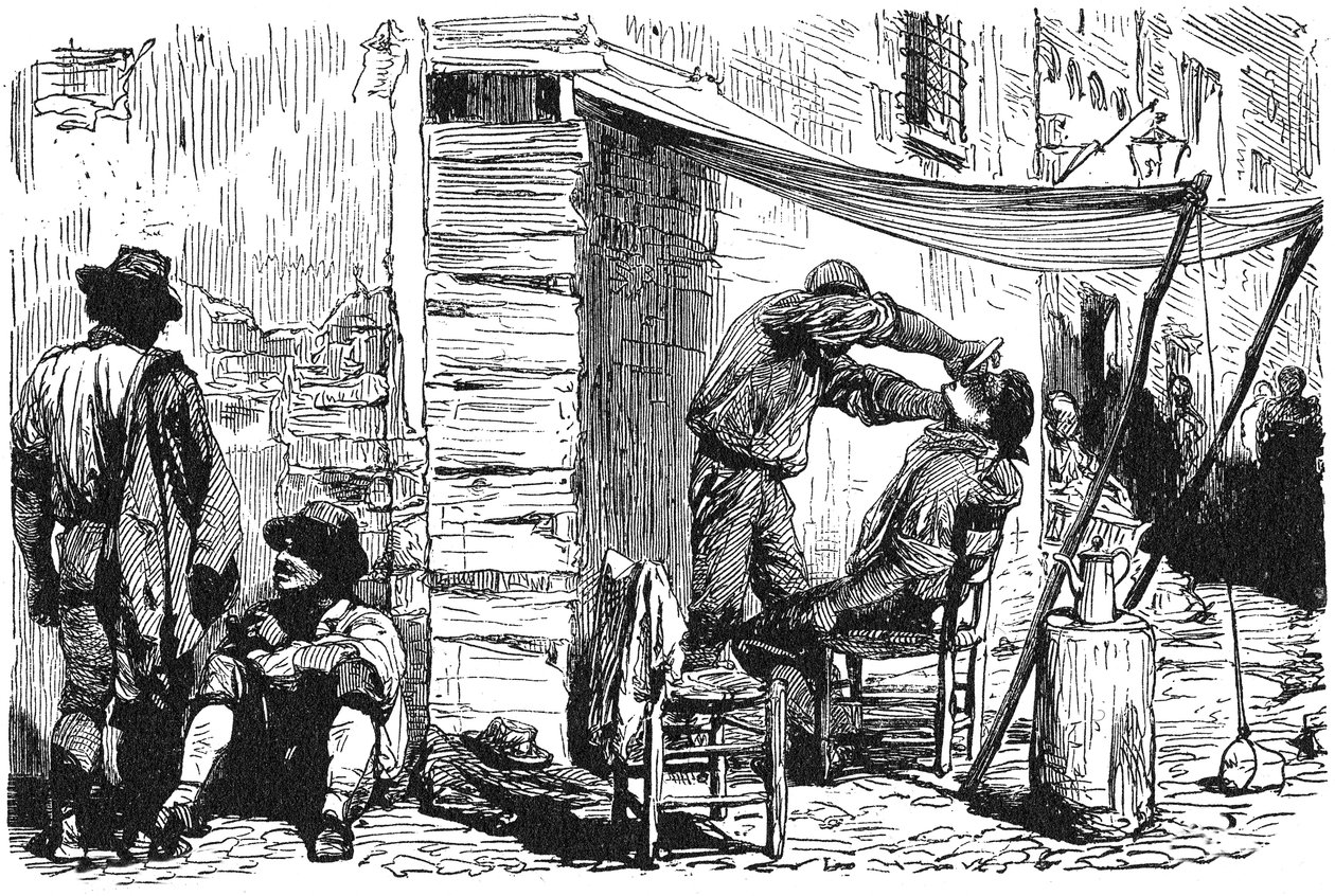 History of Ancient Rome. Rome Barber Shop in the Old City by Unbekannt
