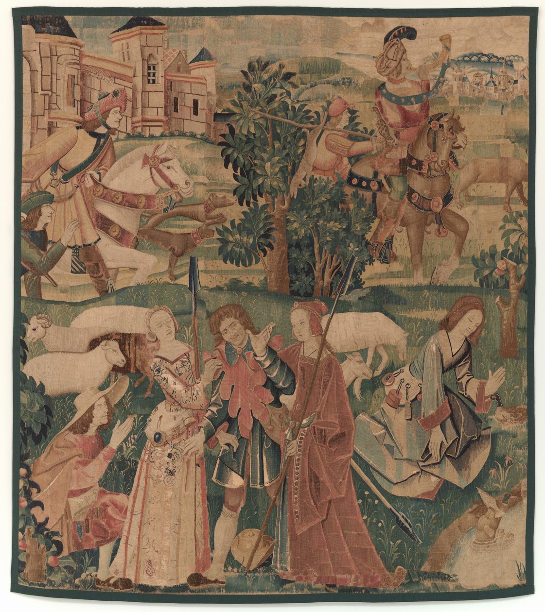 Hunting and Pastoral Scenes, with a Laughing Man Between Ladies by Unbekannt