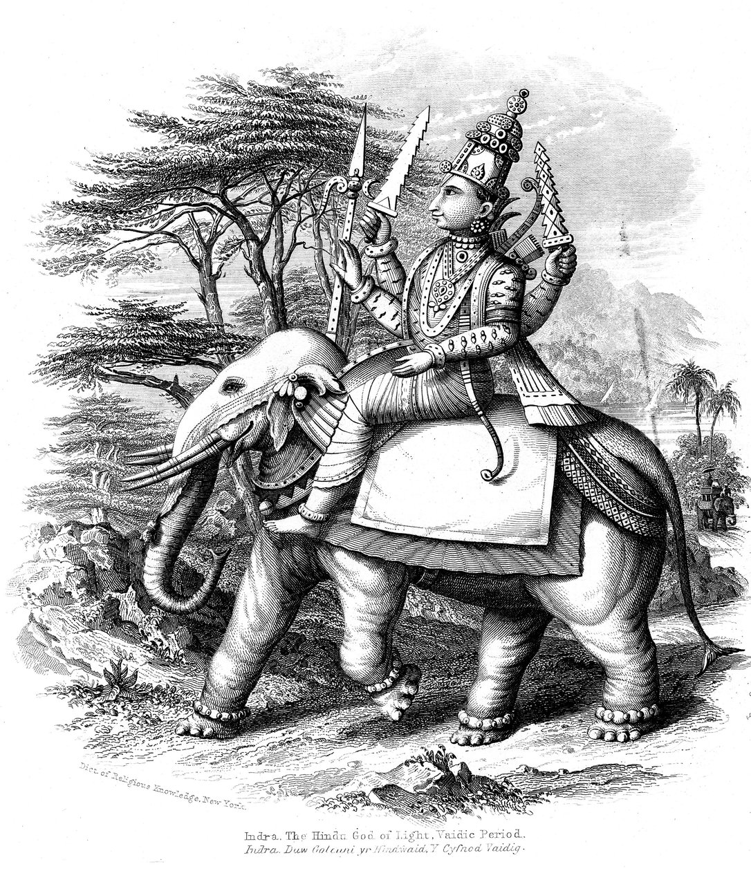 Indra, Principal of the Vedic Gods of India Mounted on His Elephant, c1880 by Unbekannt