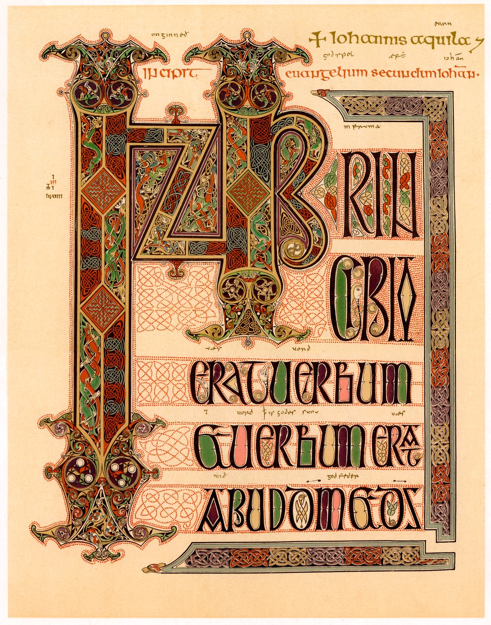 Initial page from the Lindisfarne Gospels by Unbekannt
