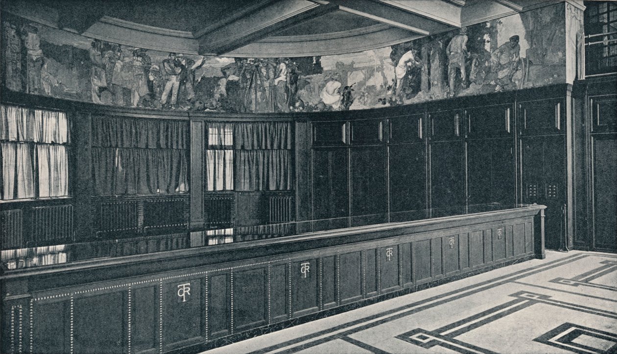 Interior of Grand Trunk Railways New London Offices with Tempera Frieze by Frank Brangwyn, c1909 by Unbekannt
