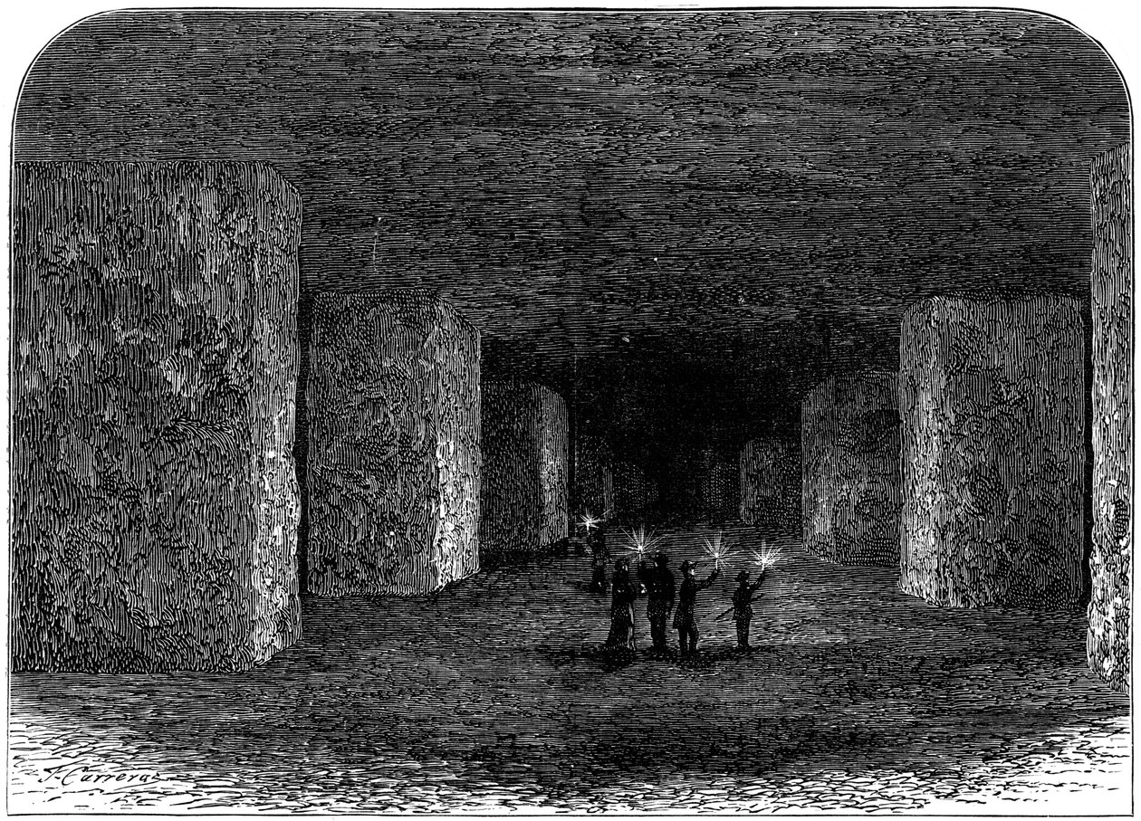 Interior of Marston Salt Mine, Northwich, Cheshire, England, c1880 by Unbekannt