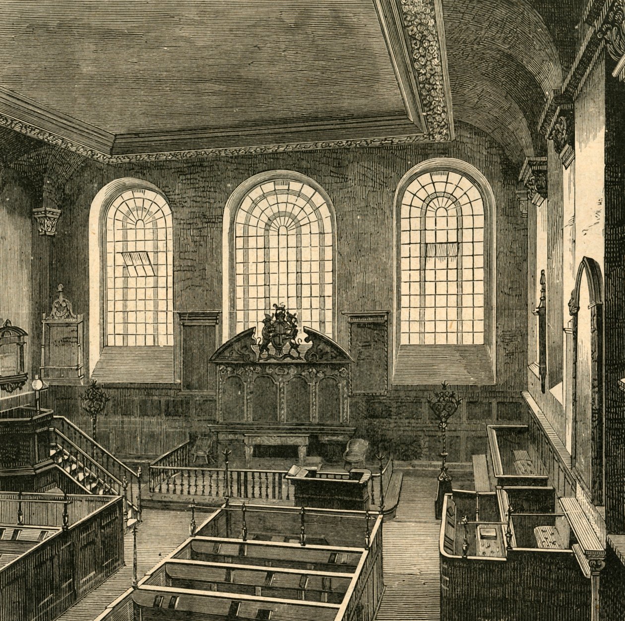Interior of St. Michaels, Wood Street, 1876 by Unbekannt