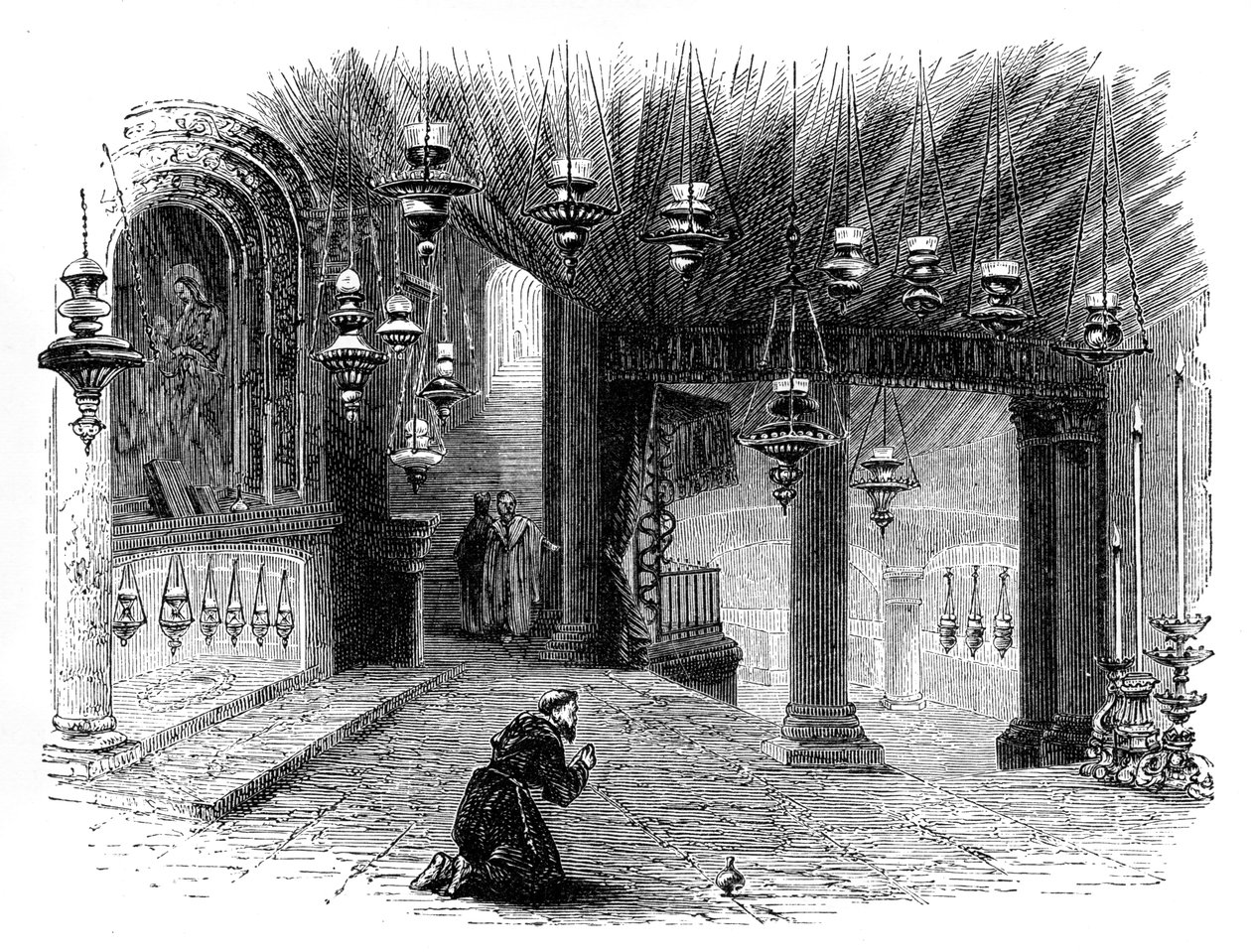 Interior of the Chapel of the Nativity, Bethlehem, c1888 by Unbekannt