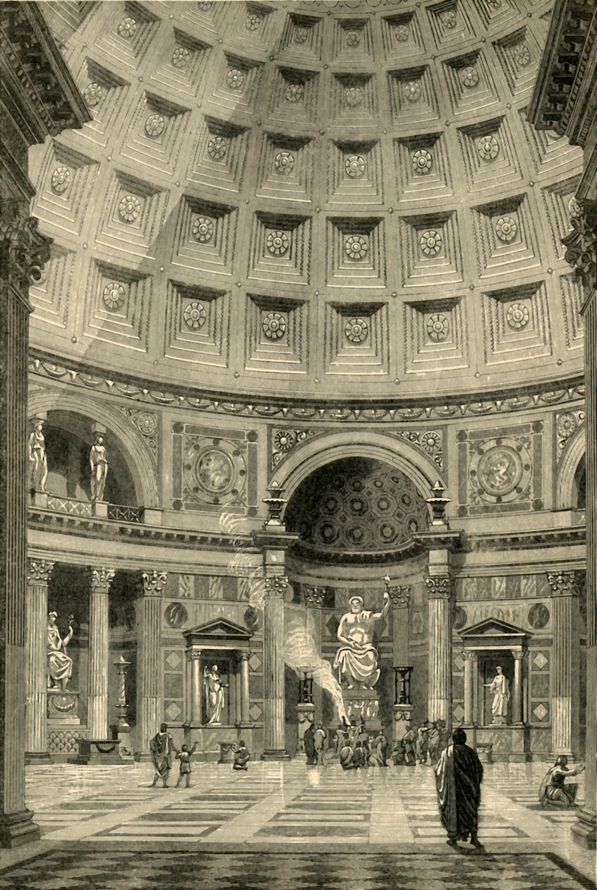 Interior of the Pantheon at Rome (restored) by Unbekannt