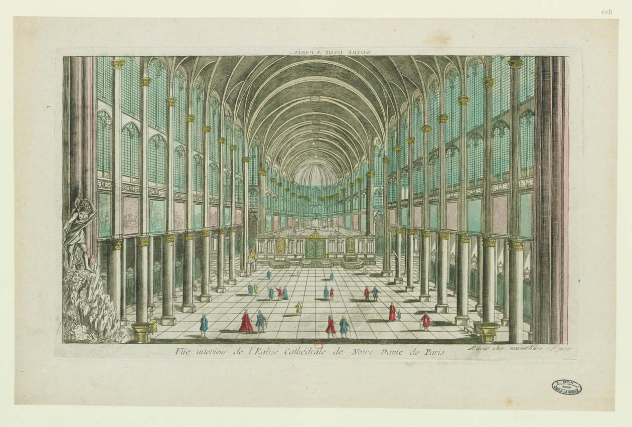 Interior view of the cathedral Notre-Dame de Paris by Unbekannt