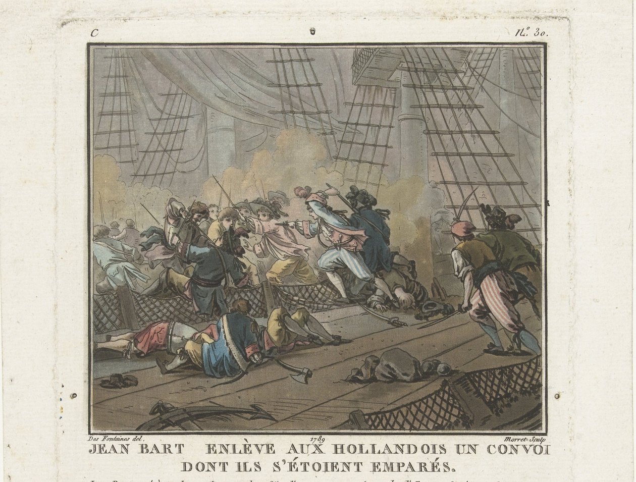 Jean Bart in the Battle of Texel on 29 June 1694, 1789 by Unbekannt