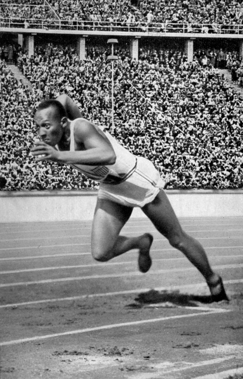 Jesse Owens at the Start of the 200 Metres at the Berlin Olympic Games by Unbekannt
