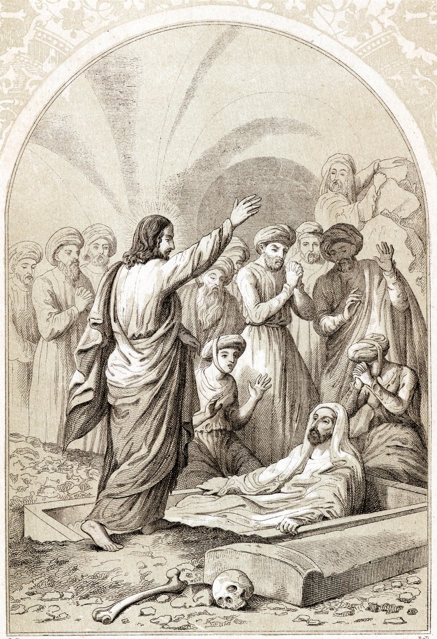 Jesus Raising Lazarus from the Tomb by Unbekannt