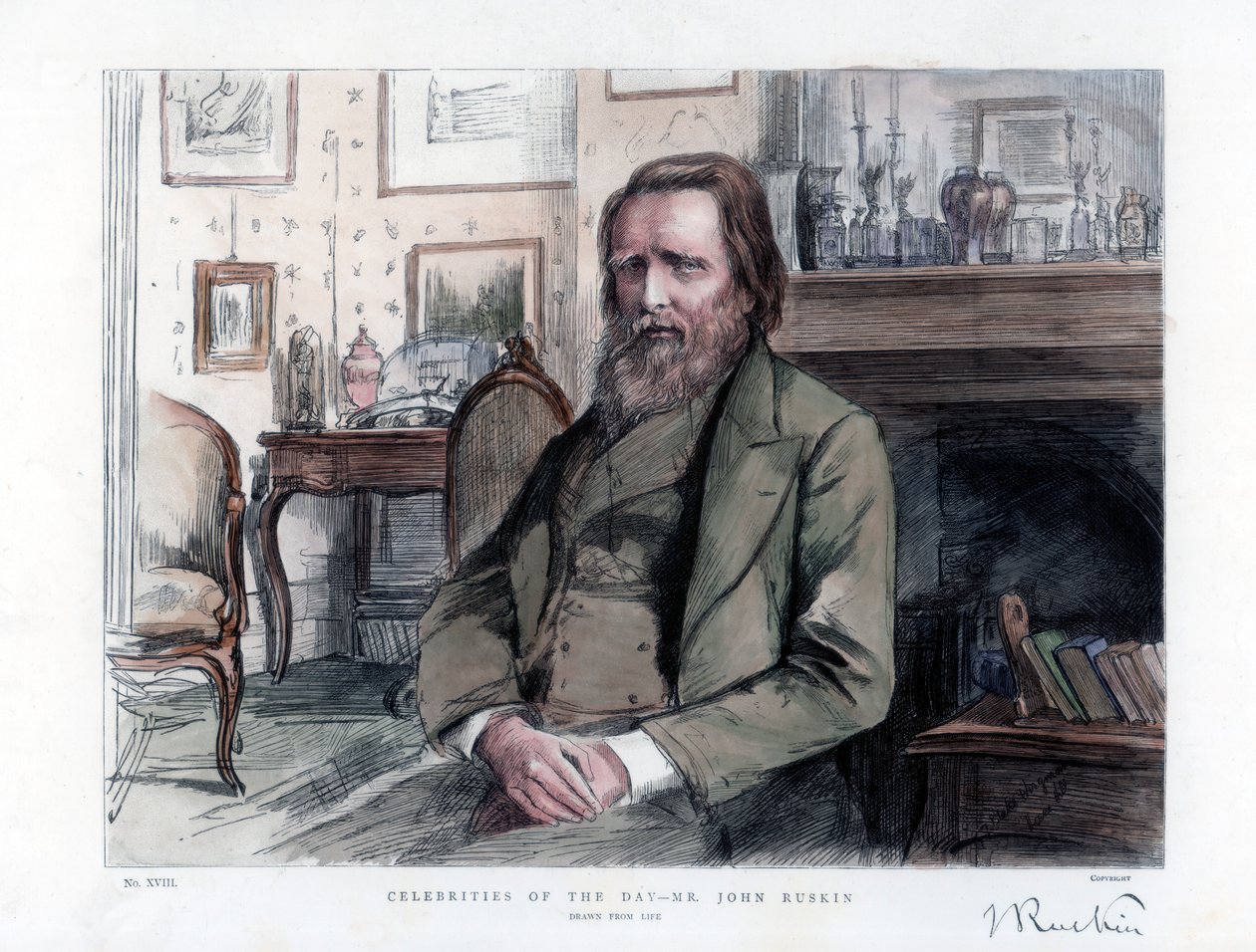 John Ruskin 1819-1900, English critic, author, poet and artist, 1886 by Unbekannt