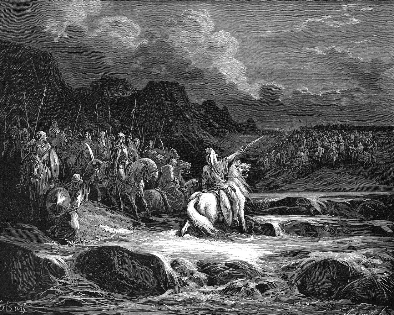 Judas Maccabaeus leading Jewish army into battle by Unbekannt