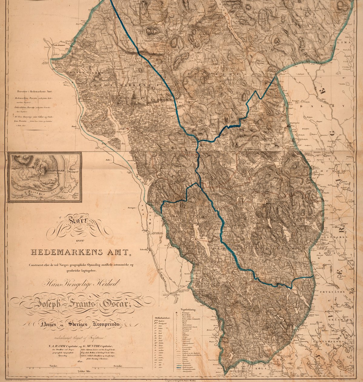 Map of Hedmark County (Including Skreya and Helg-Øen) by Unbekannt