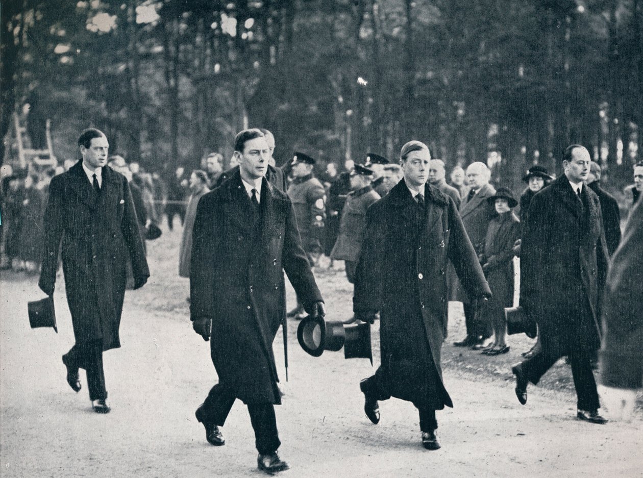 King Edward VIII and his three brothers follow the gun carriage by Unbekannt