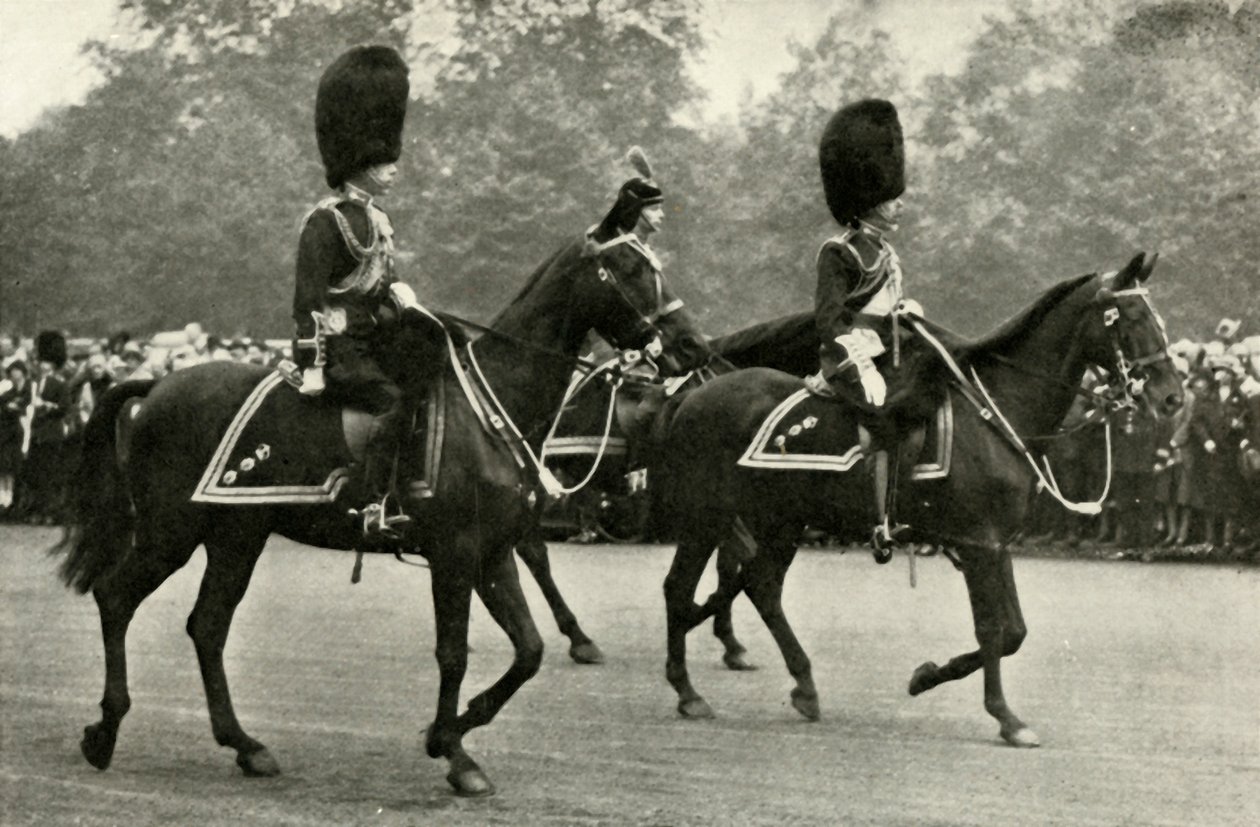King George Riding With the Late King George V and the Prince of Wales by Unbekannt