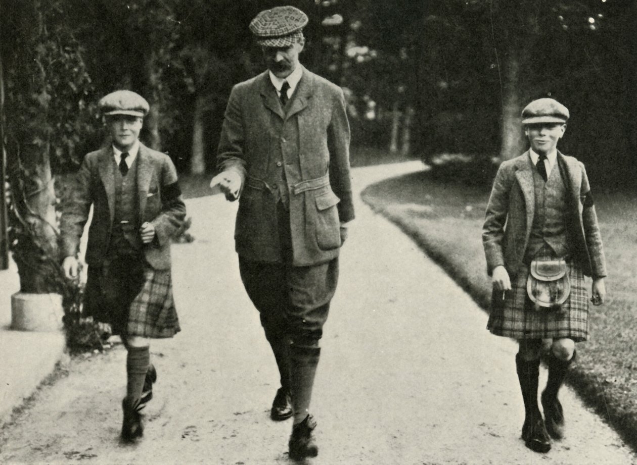 King George VI and the Ex-King Edward VIII with Mr. Hansel Their Tutor by Unbekannt