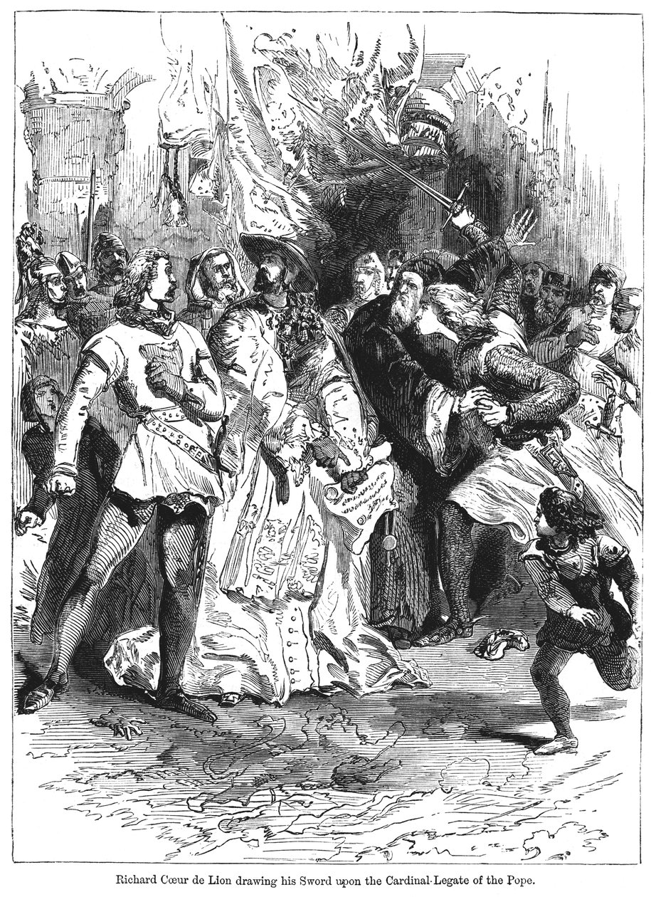 King Richard I Drawing His Sword Upon the Cardinal Legate of the Pope by Unbekannt
