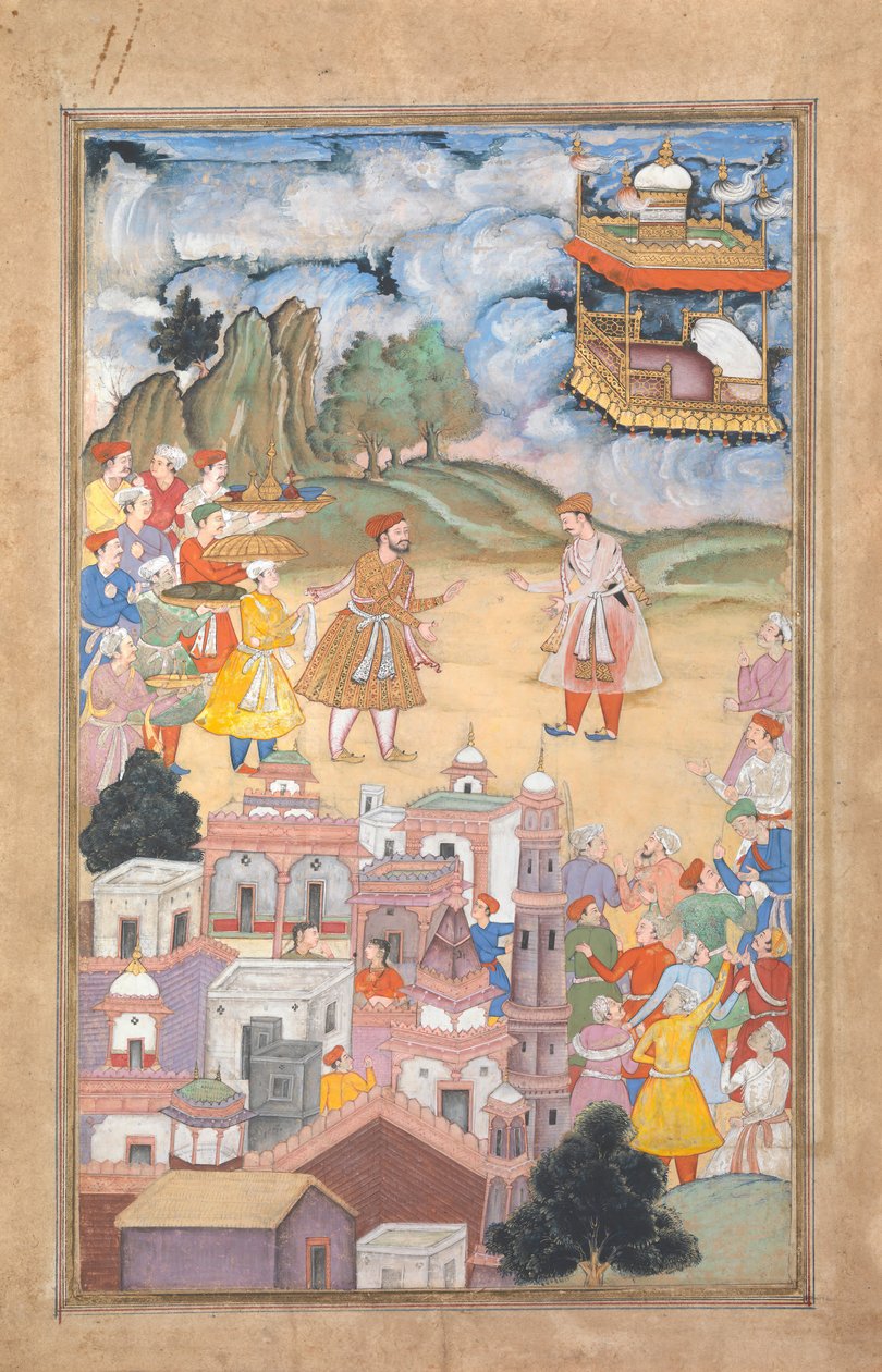 King Sal Visits Kala Yavana, Folio from a Harivamsa Legend of Hari Krishna, 1590-95 by Unbekannt
