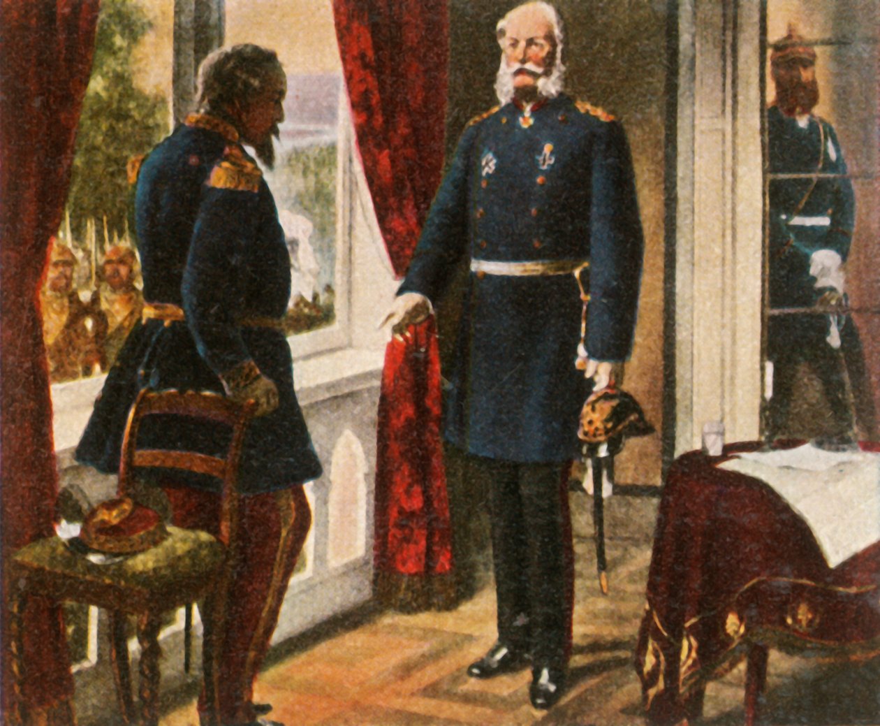 King Wilhelm and Emperor Napoleon after the Battle of Sedan, 2 September 1870 by Unbekannt