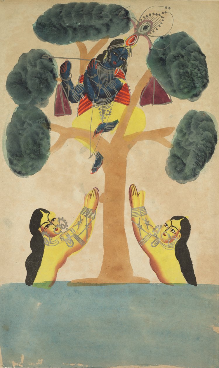 Krishna Steals the Clothes of the Cowgirls (Gopis) by Unbekannt