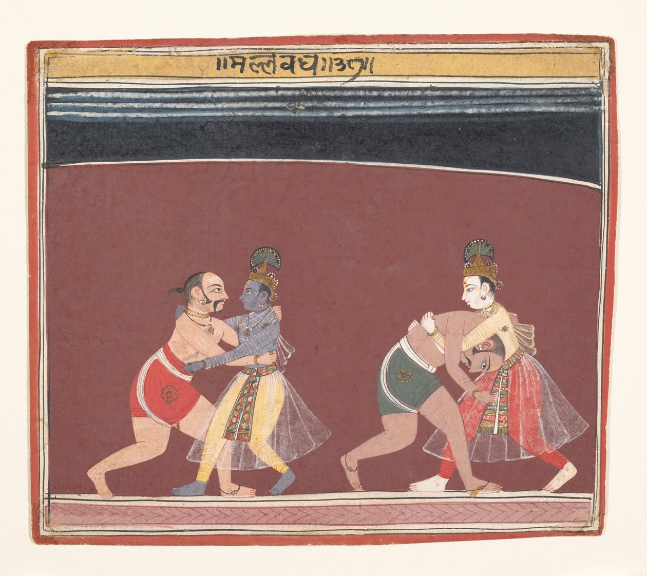 Krishna and Balarama Fight the Evil King Kamsa
