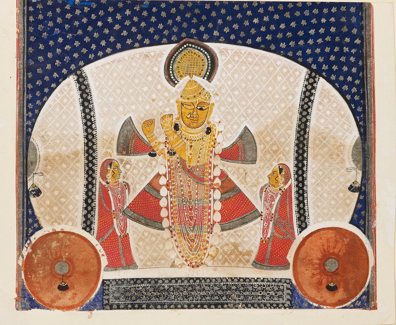 Krishna as Shrinathji playing a flute by Unbekannt