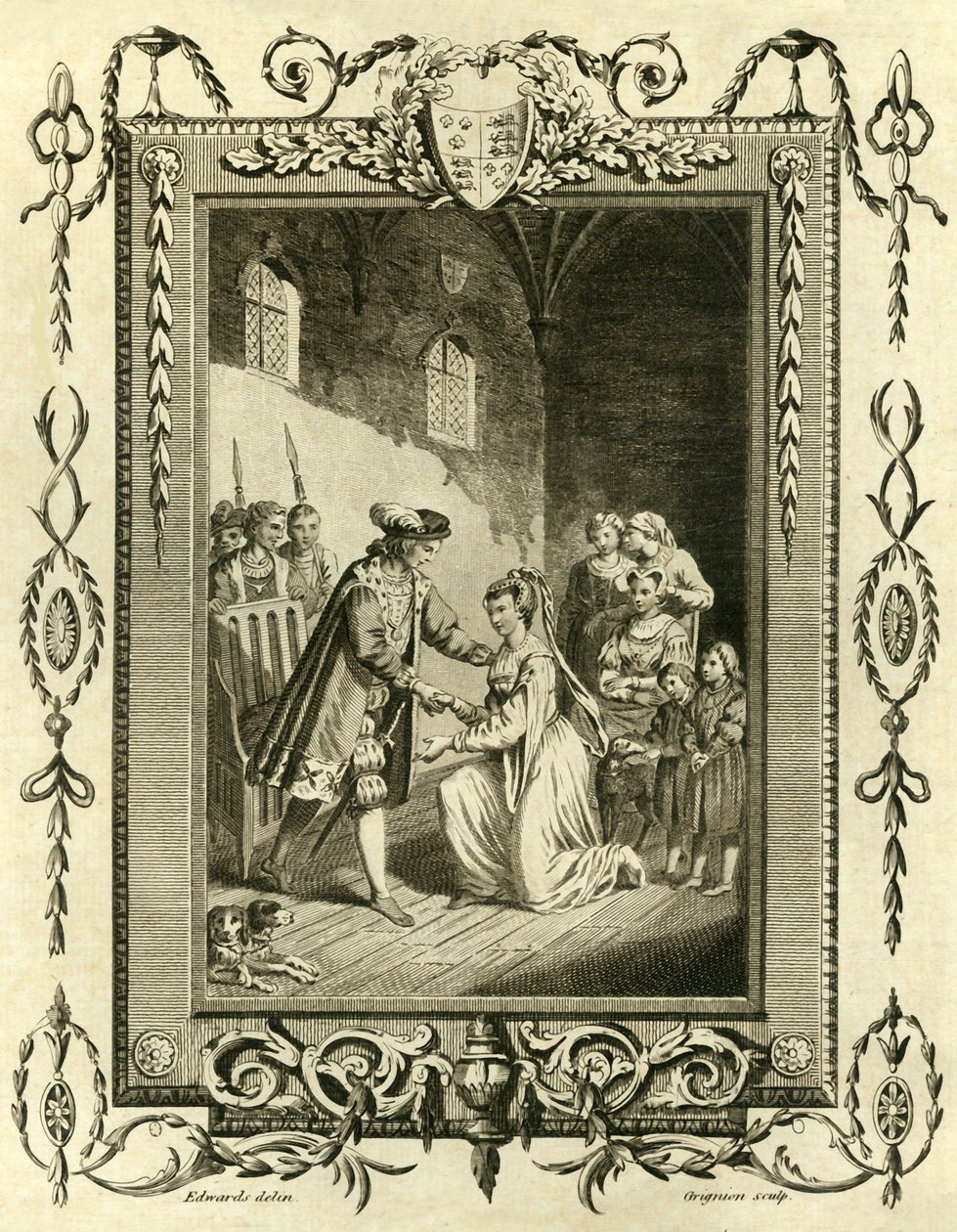 Lady Elizabeth Grey Petitioning Edward IV to Restore Her Lands, 1461, 1783 by Unbekannt