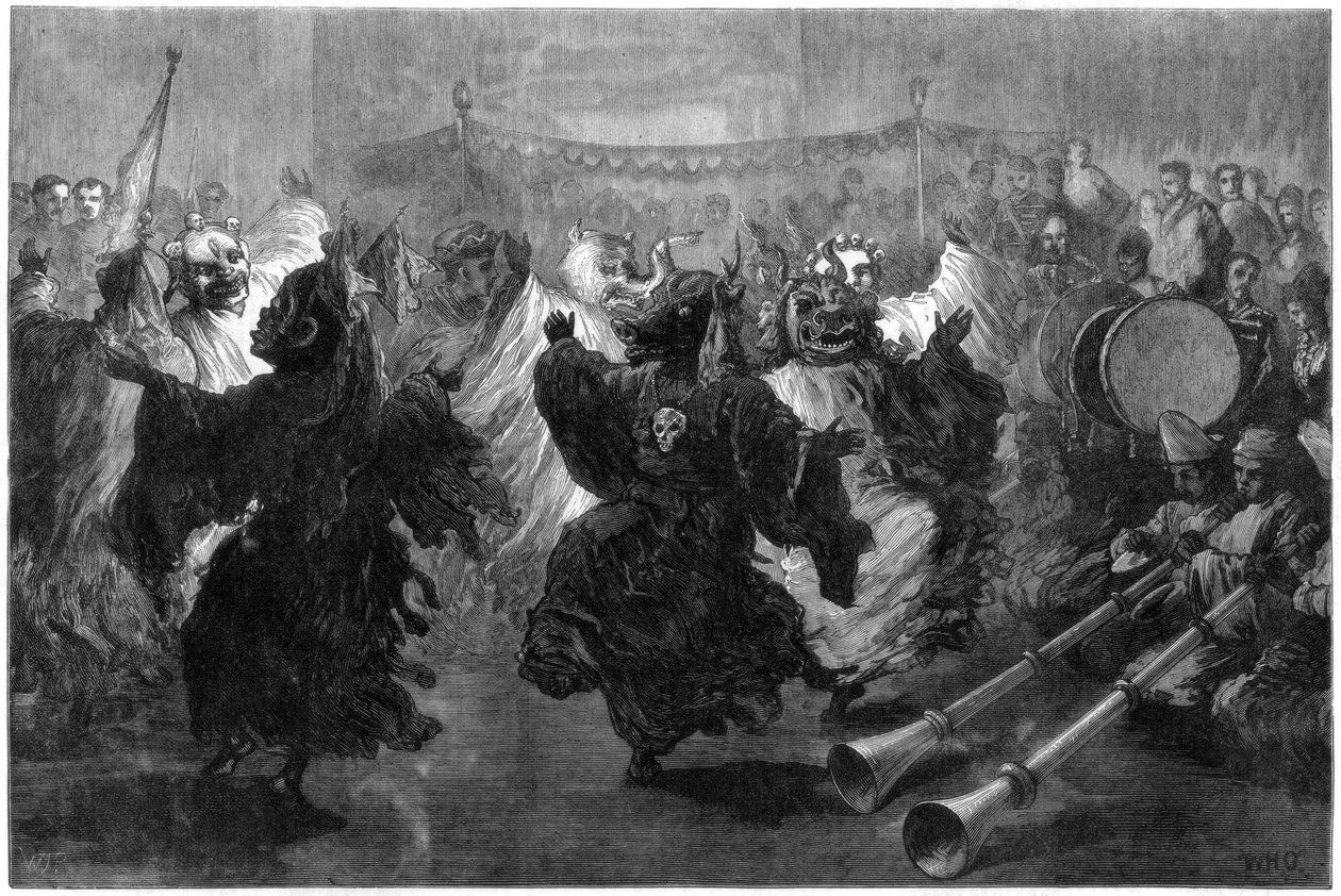Lama dance at Jummoo, performed before the Prince of Wales, 1876 by Unbekannt