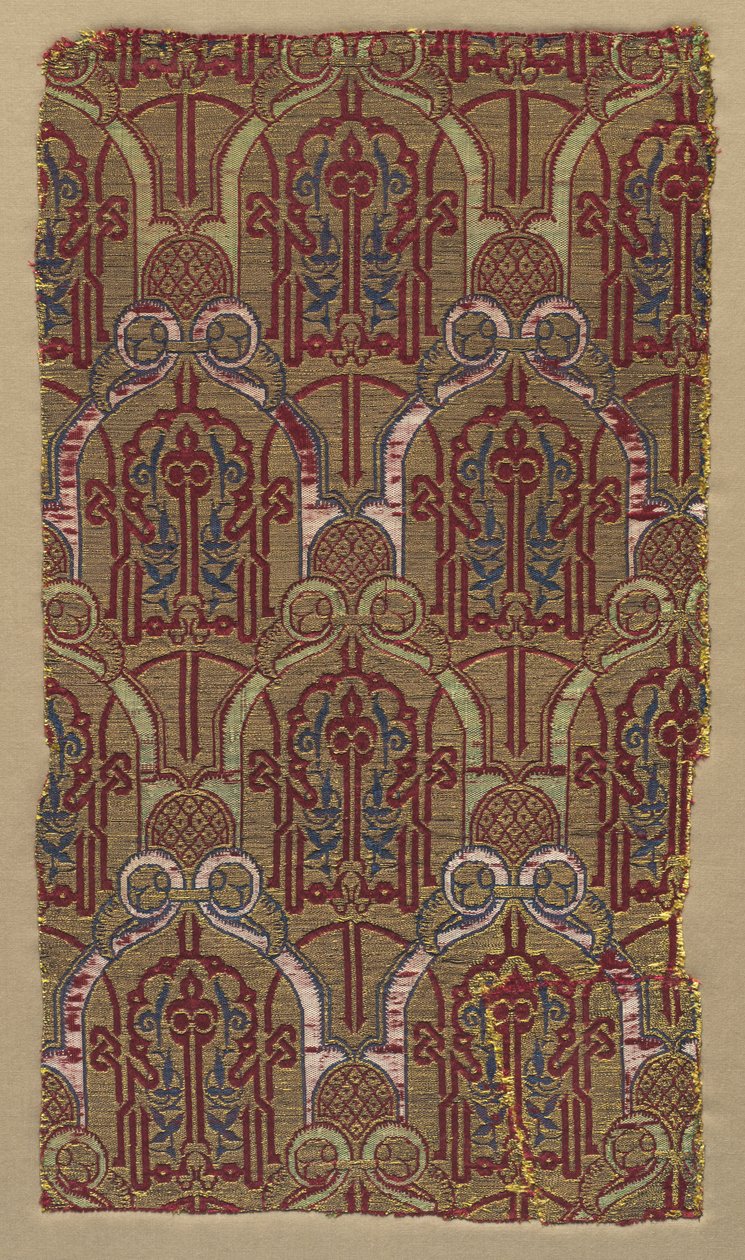 Lampas with Palmette Arches with Alhambra Wall Pattern, 1300s by Unbekannt