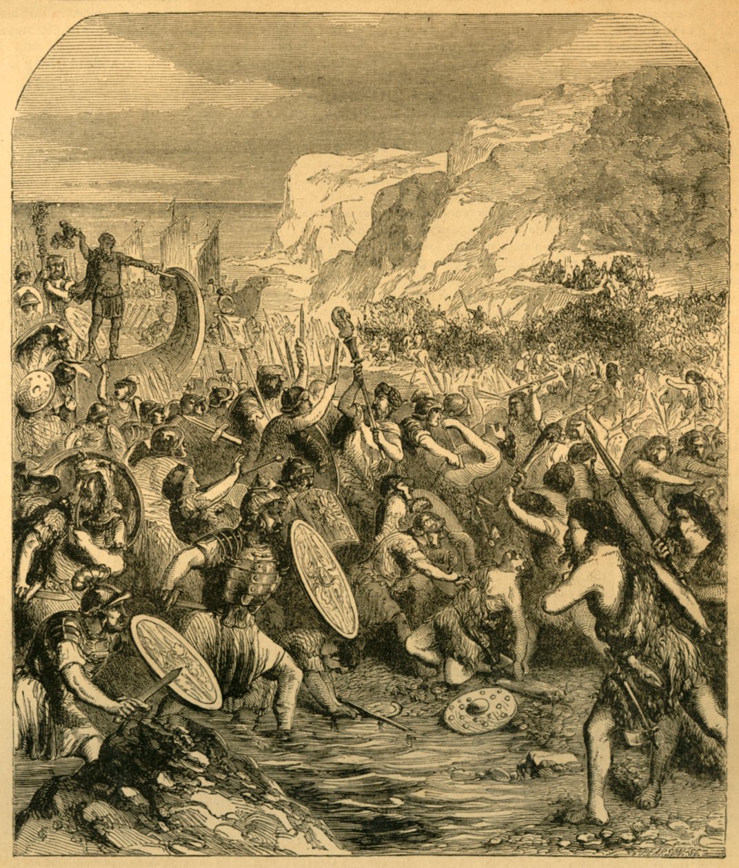 Landing of Julius Caesar by Unbekannt