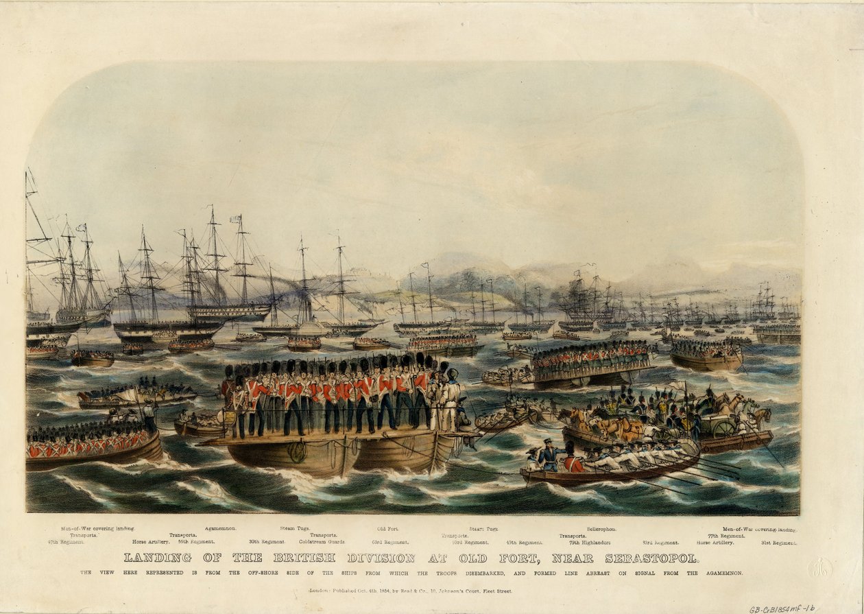 Landing of the British Division at Old Fort, Near Sevastopol by Unbekannt