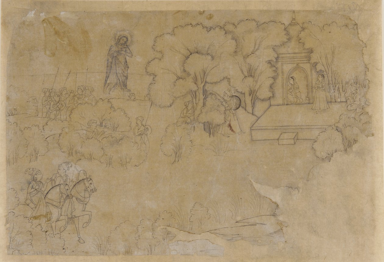 Landscape with a Figure of the Virgin Mary by Unbekannt