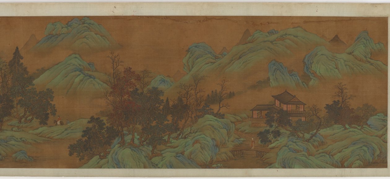 Landscape with Buildings and Travelers by Unbekannt
