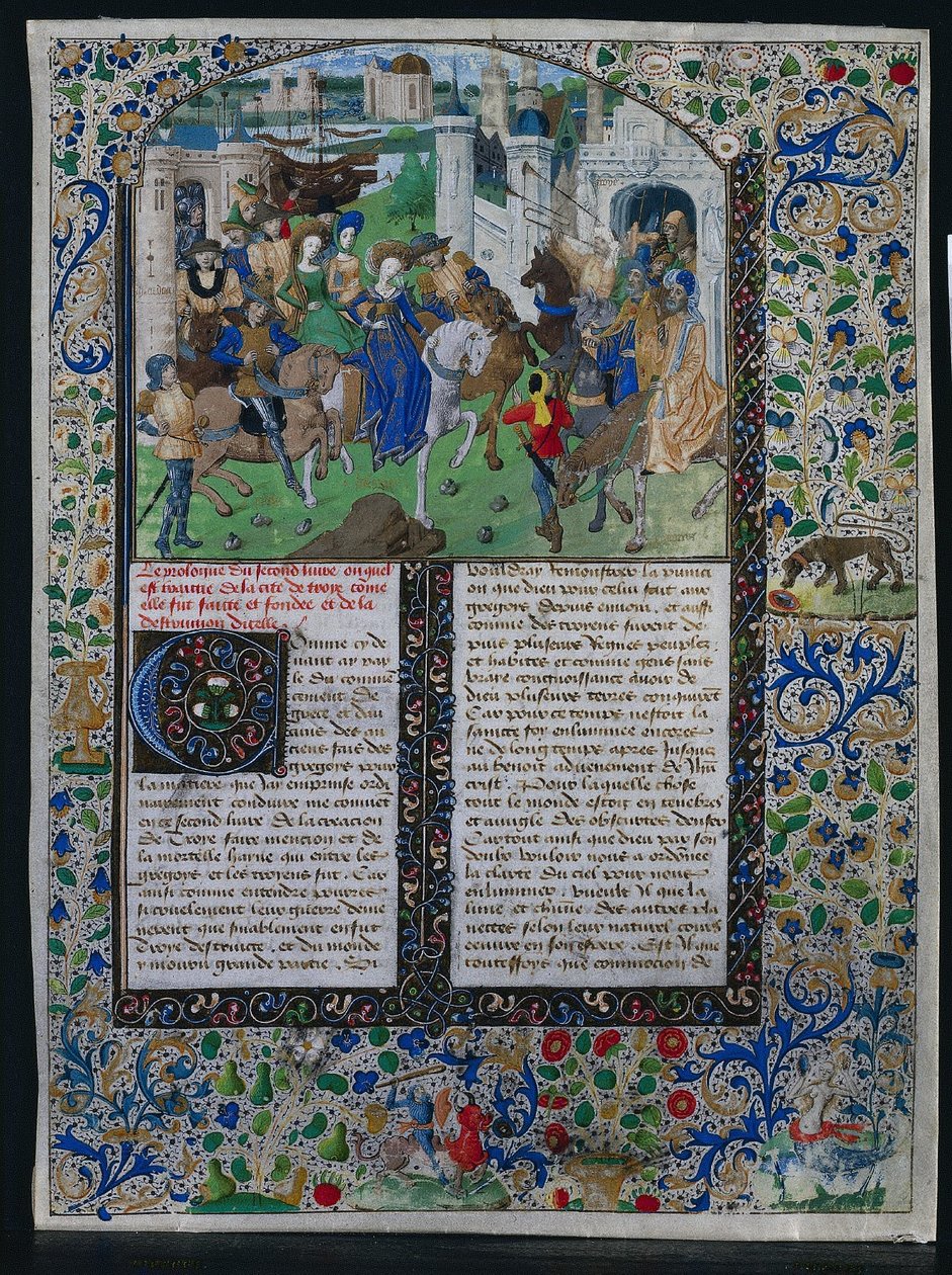King Priam Meets Helen and Paris, c. 1470 by Unbekannt