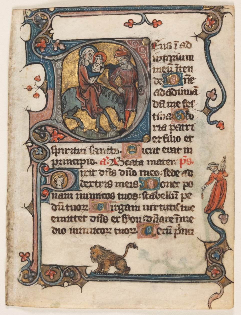 Leaf from a Book of Hours: Initial D: Flight into Egypt 2 of 2 Excised Leaves by Unbekannt