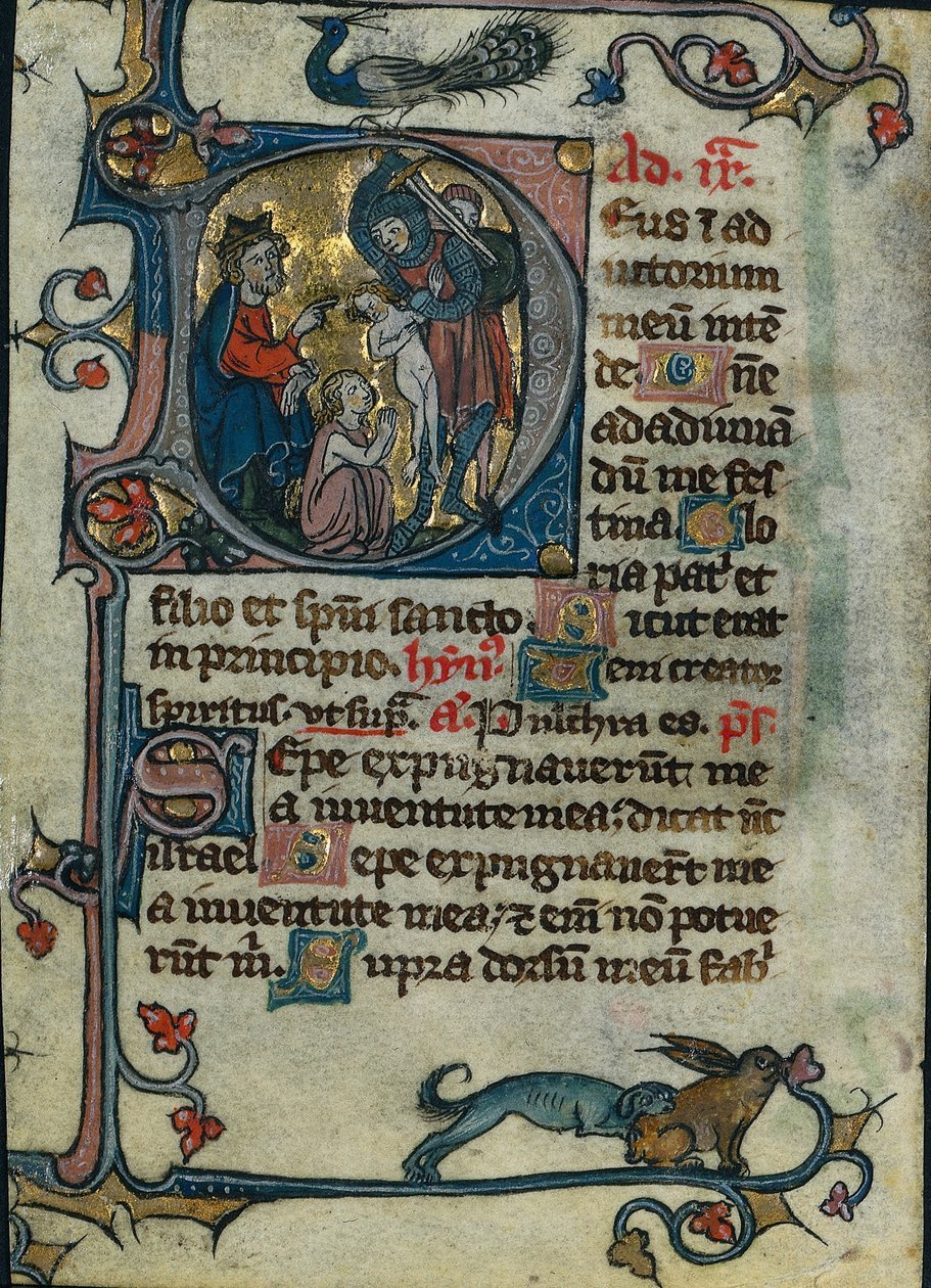 Leaf from a Book of Hours: Initial D: Massacre of the Innocents by Unbekannt