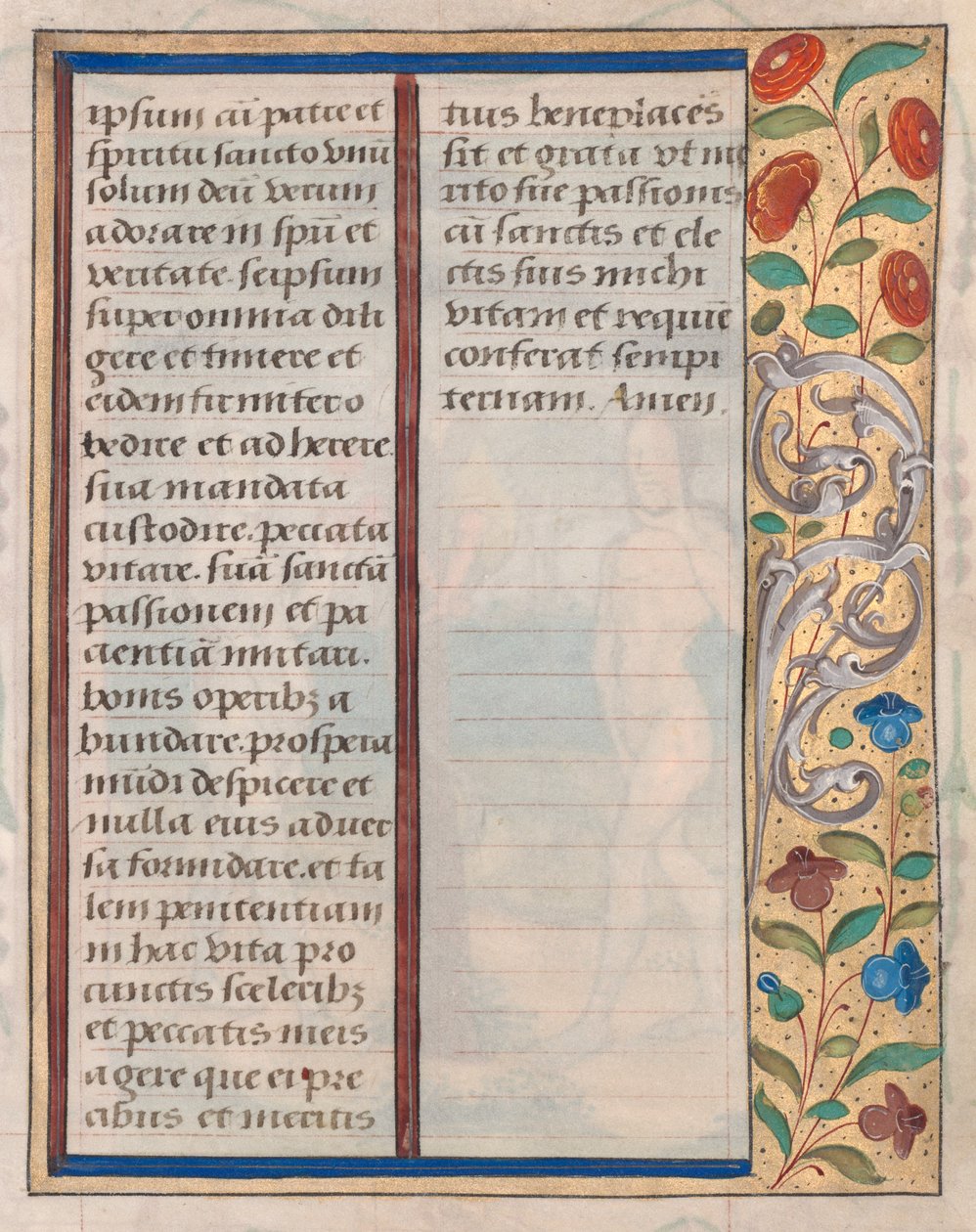Leaf from a Book of Hours: Text with Illustrated Border verso, c. 1510 by Unbekannt