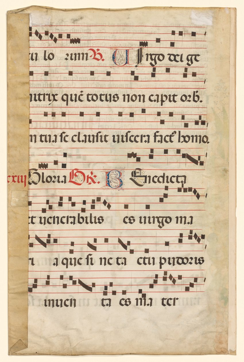 Leaf from a Gradual with Music (verso) by Unbekannt