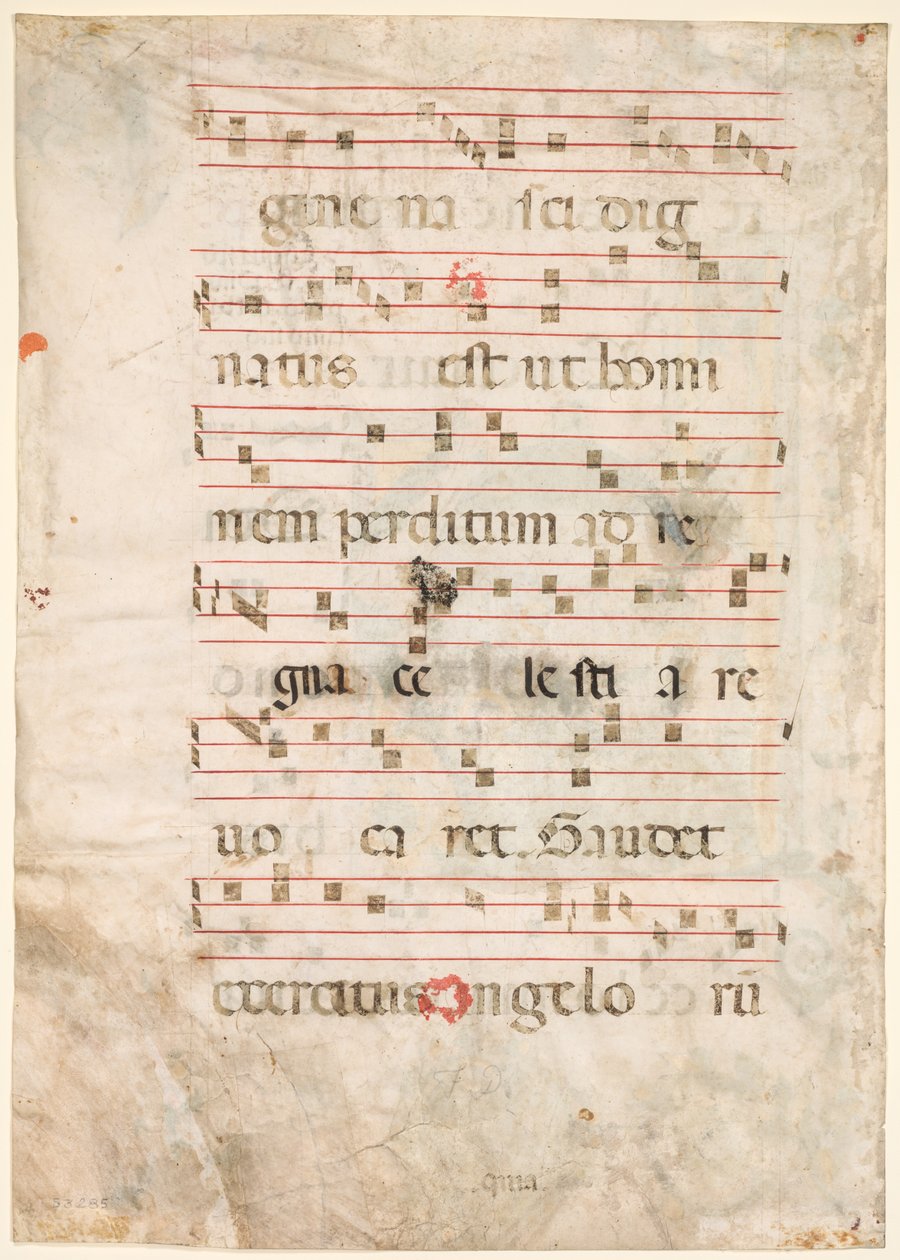 Leaf from an Antiphonary: Music Verso by Unbekannt
