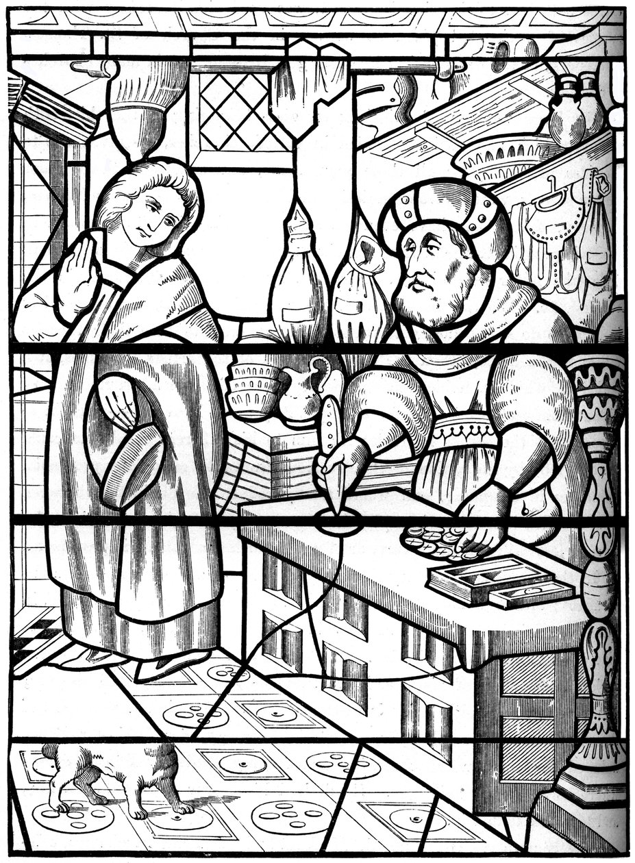 Legend of the Jew of Rue des Billettes, Paris, piercing holy wafer with his knife, 14th century by Unbekannt