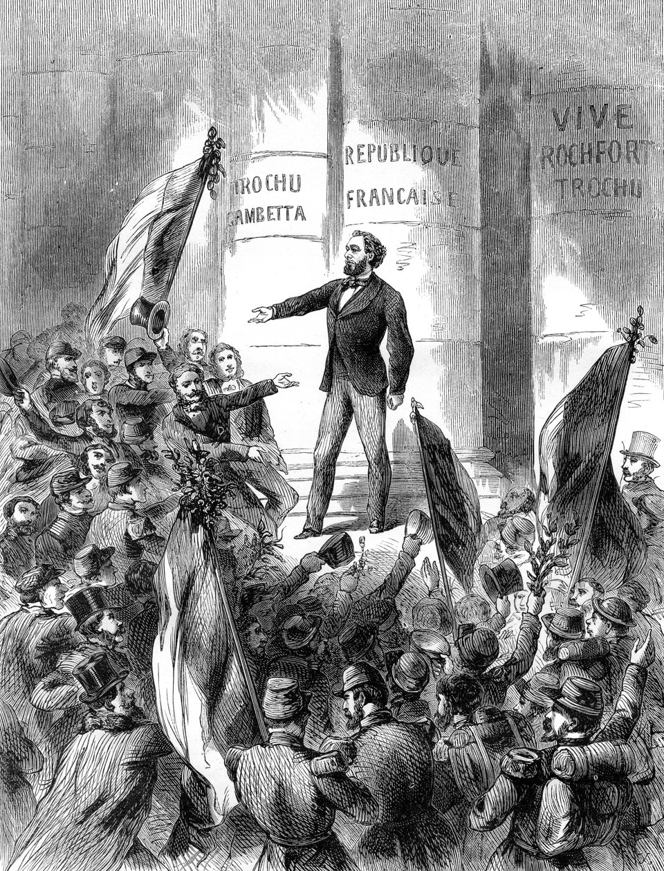 Leon Gambetta proclaiming the Republic of France, 4th September 1870 by Unbekannt