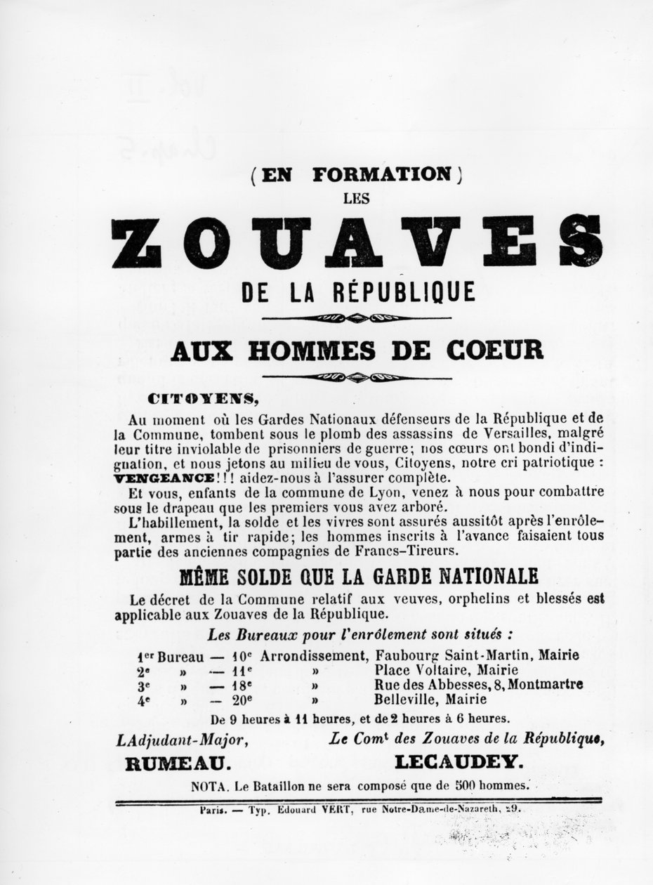 Les Zouaves, from French Political Posters of the Paris Commune by Unbekannt