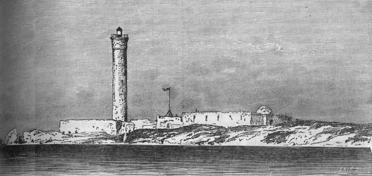 Lighthouse on the Paros Island, Alexandria, c. 1882 by Unbekannt
