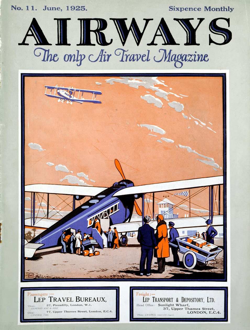 Loading a Biplane with Passengers and Luggage at Croydon Aerodrome, London by Unbekannt