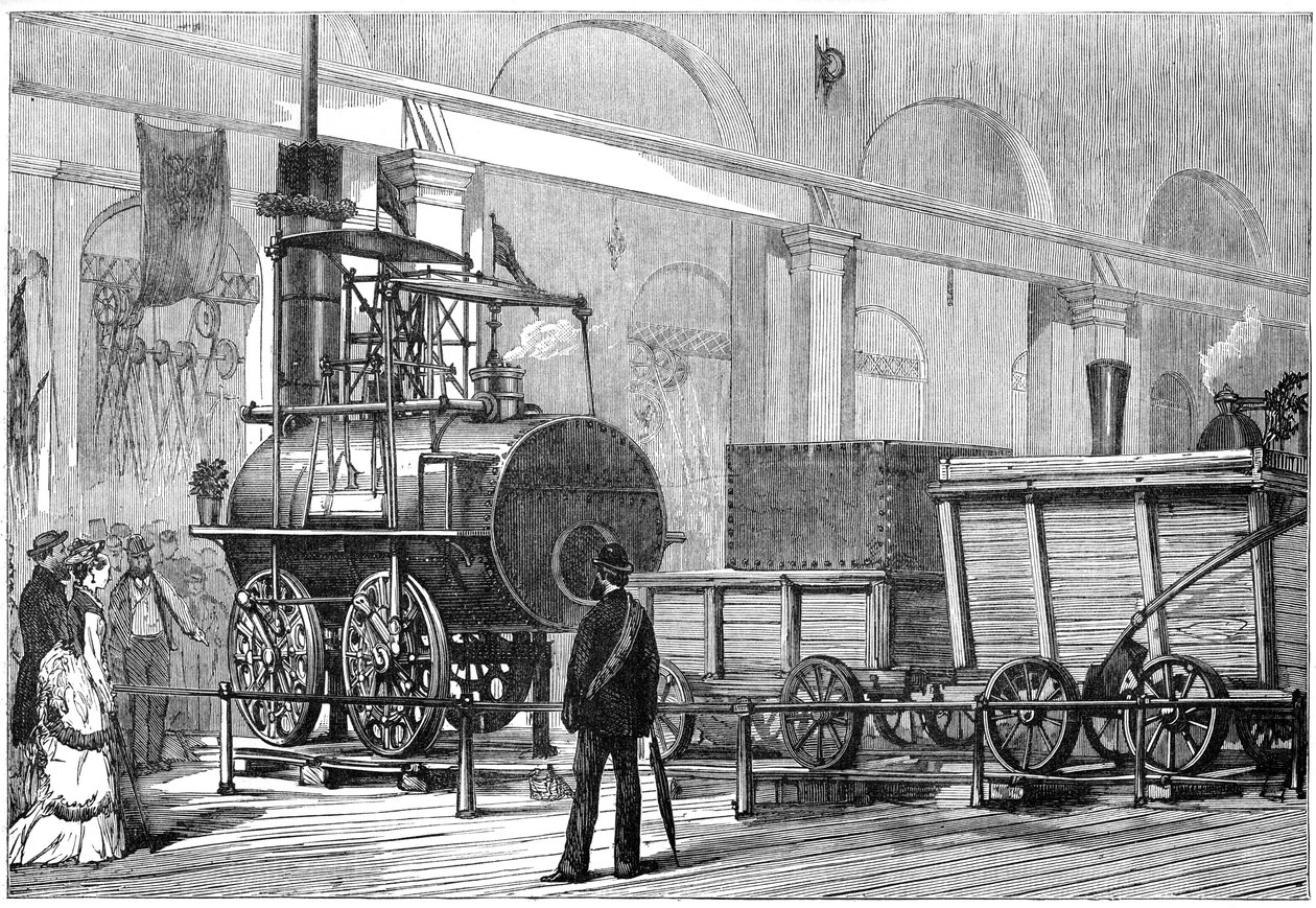 Locomotion, the First Steam Locomotive, at the Railway Jubilee, Darlington, Durham, 19th Century by Unbekannt