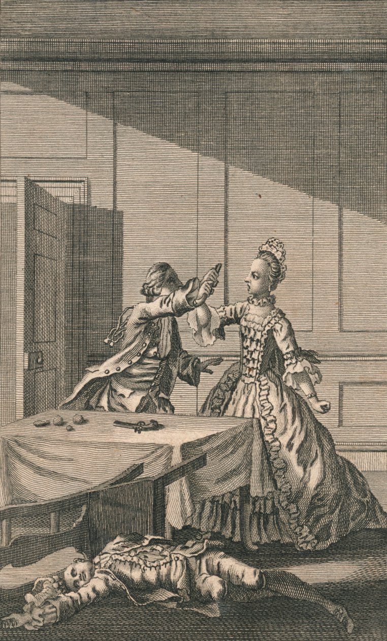 Lucy Attempting to Shoot Herself, After Killing Mr. Wimple, 18th Century by Unbekannt