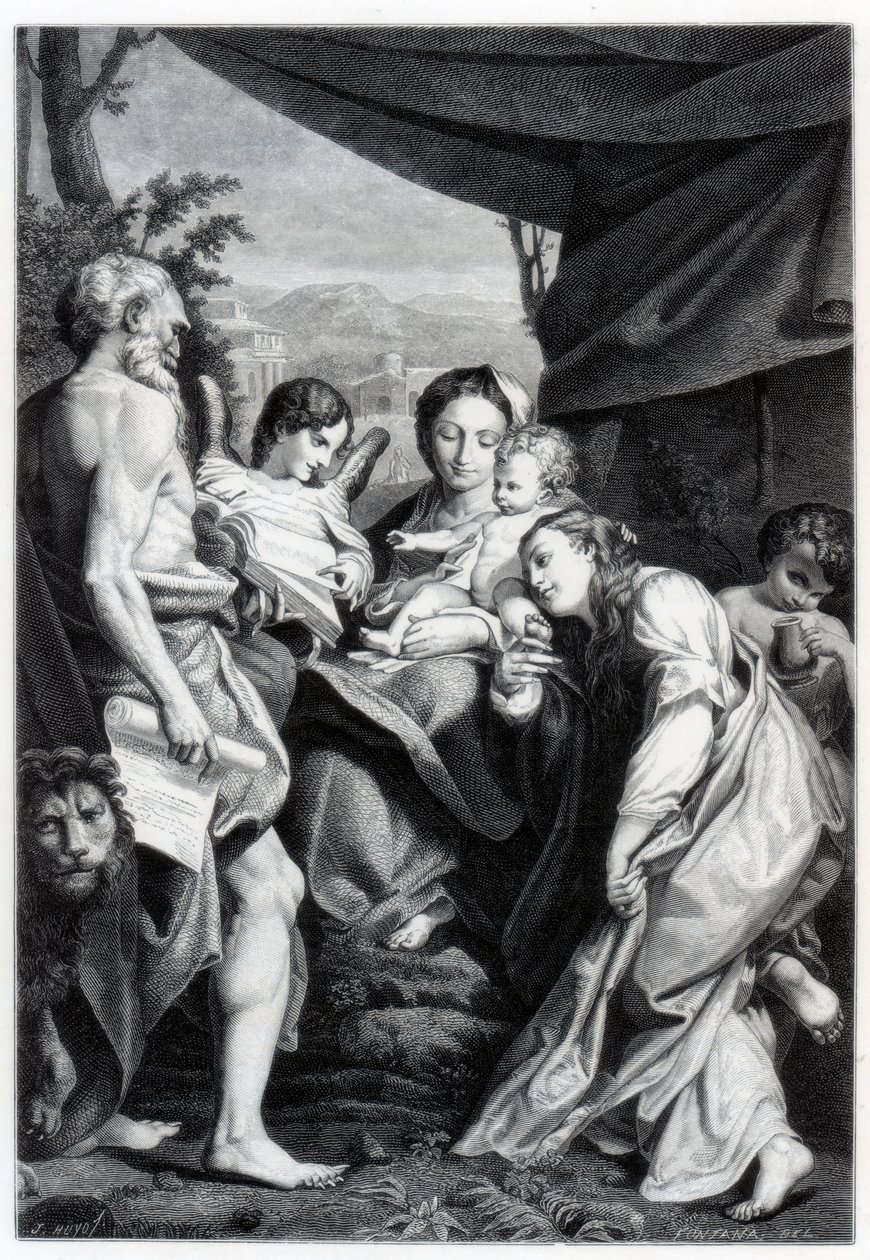 Madonna and Child with St Jerome and Mary Magdalen (The Day) by Unbekannt