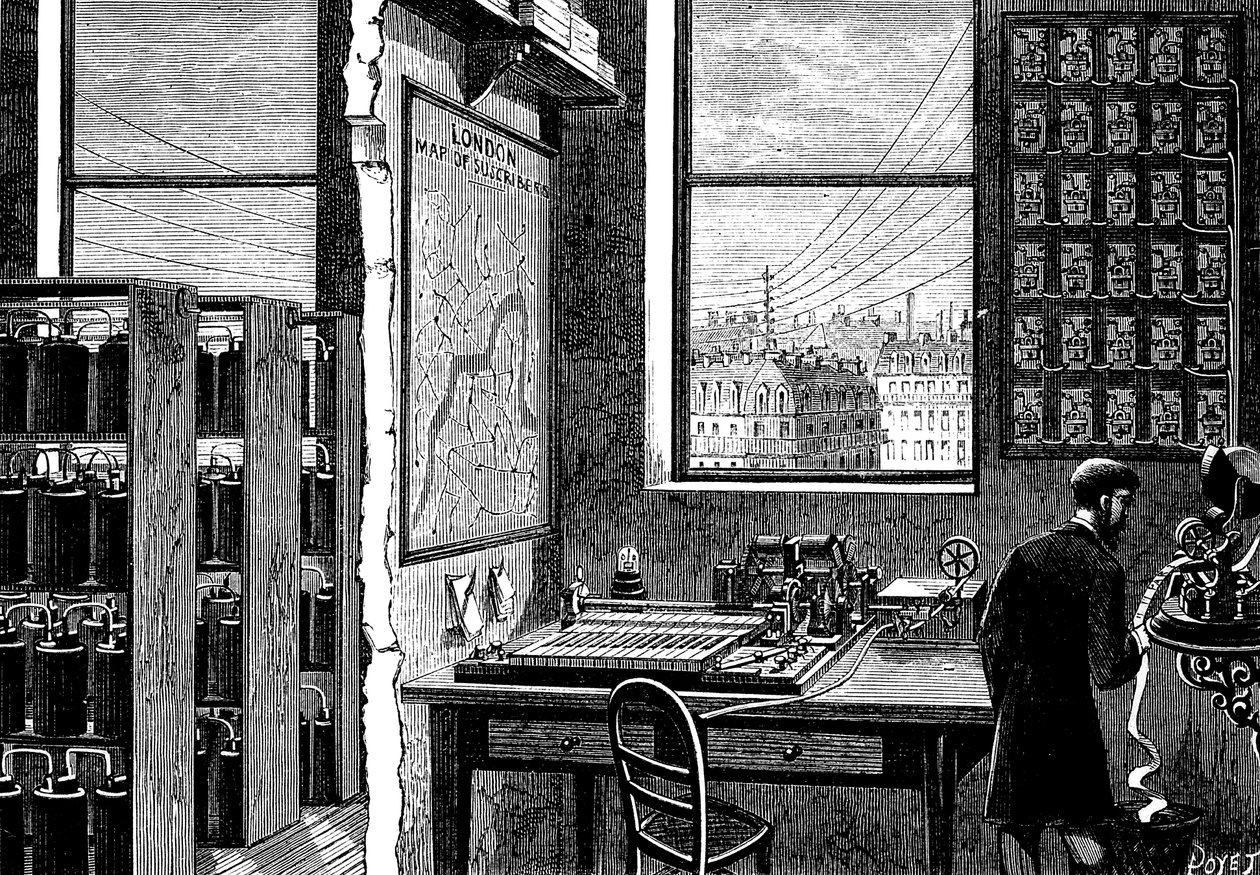 Main station of the Exchange Telegraph Company, London by Unbekannt